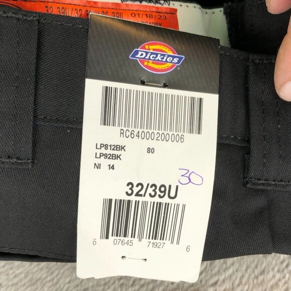 NWT Dickies Mens Work Pants Size 32 Straight Classic Chino Workwear Black Casual - Picture 11 of 15